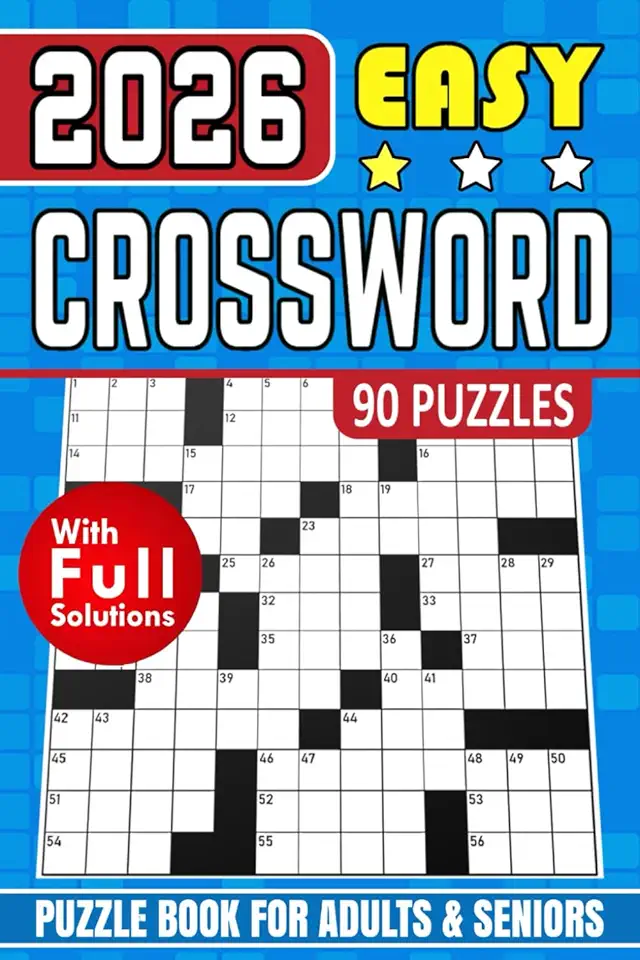 Easy Crossword Puzzle Book for Adults and Seniors: 90 Puzzles – Focus-Friendly Challenges Designed for Mental Calm and Visual Comfort (With Full Solutions)