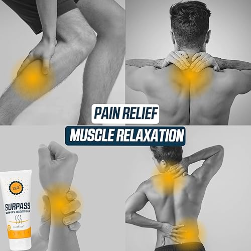 Vista 2 de Bálsamo de calentamiento y recuperación Surpass de 6.76 onzas – HotFlux para aliviar músculos y articulaciones – Calentamiento corporal innovador