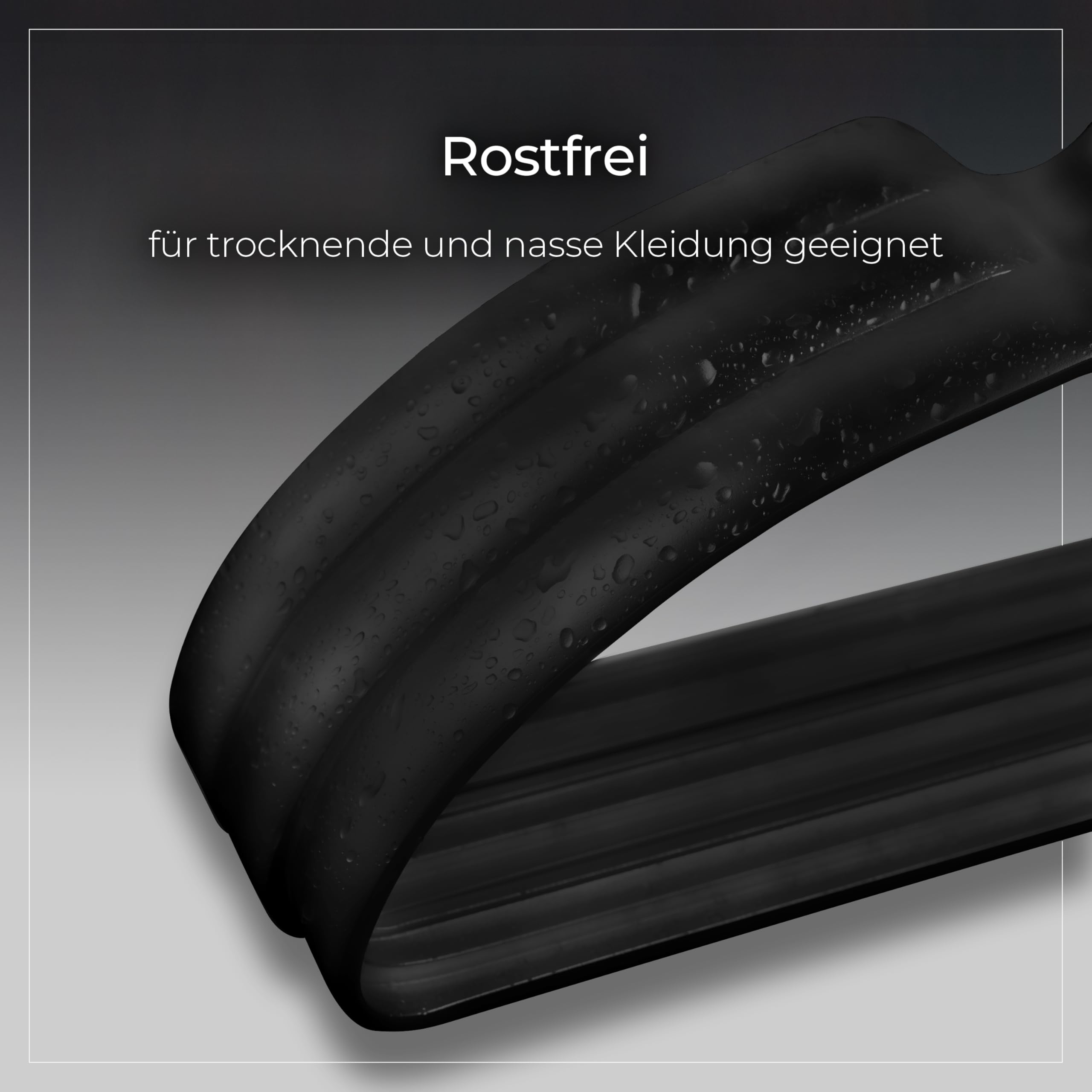 Parusia Kleiderbügel Metall schwarz, 42cm breit, 1cm stark, rostfrei, formstabil, zur platzsparenden Kleideraufbewahrung & Organisation von Kleiderschrank, Kleiderständer, Clothes Hanger (40)
