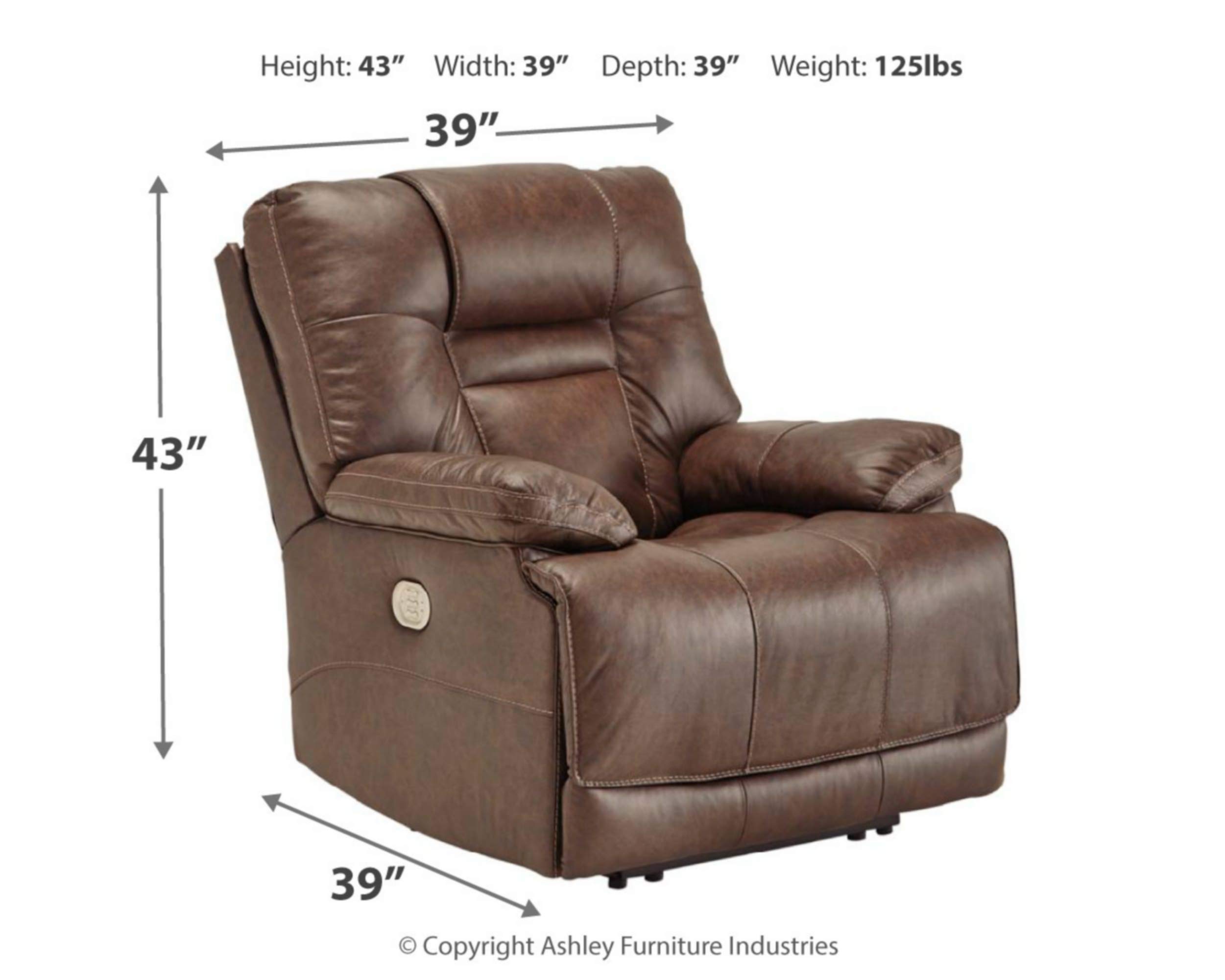 Amazon.com: Signature Design by Ashley Wurstrow Leather Adjustable Power  Recliner, Brown : Everything Else