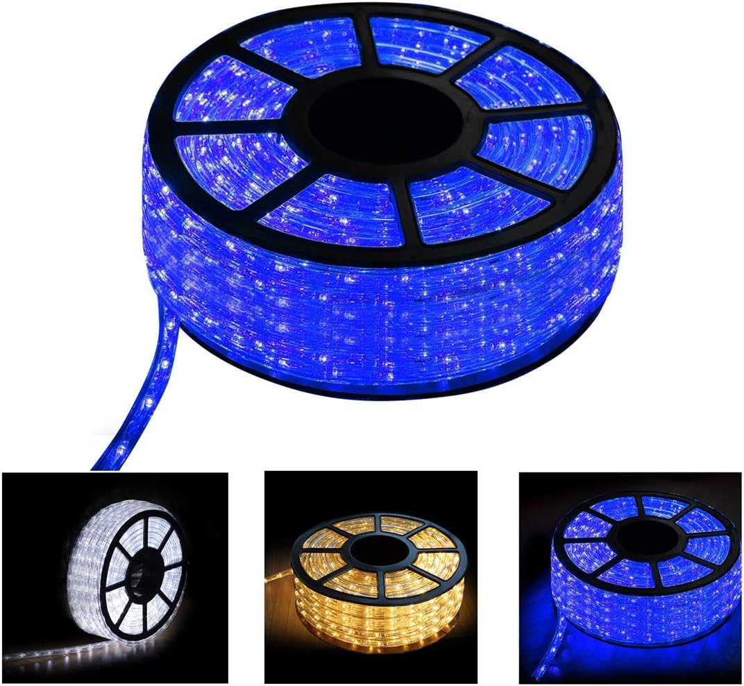 GREARDEN LED Rope Lights, 150FT 45M 110V 1620LEDs Waterproof Led Strip Lights for Party Christmas Home Kitchen Bedroom Room Indoor Outdoor Decoration (Blue, 150)