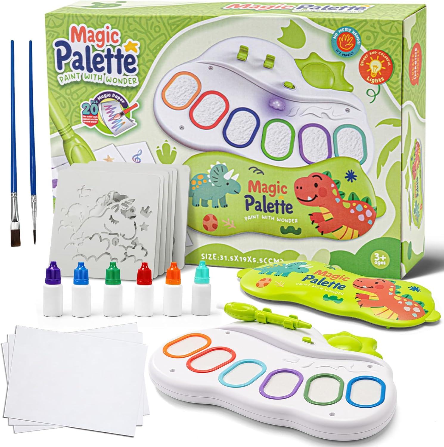 WpQOzzlP Markers for Kids,Kids Paint Brushes,Magic Light Brush,Paint Set Without Stain,Easter Gifts for Kids,Toys for Girls,Bluey Toys for Kids Ages 3-5,Gift Pattern Hollow Mold