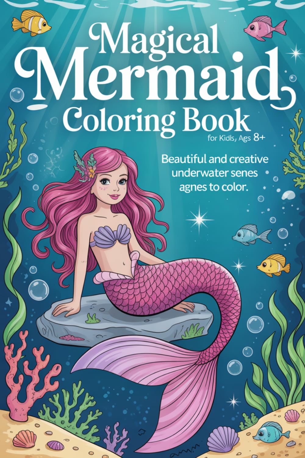 Magical Mermaid Coloring Book: Beautiful and Creative Underwater Scenes to Color – Fantasy Mermaid Designs for Girls and Kids