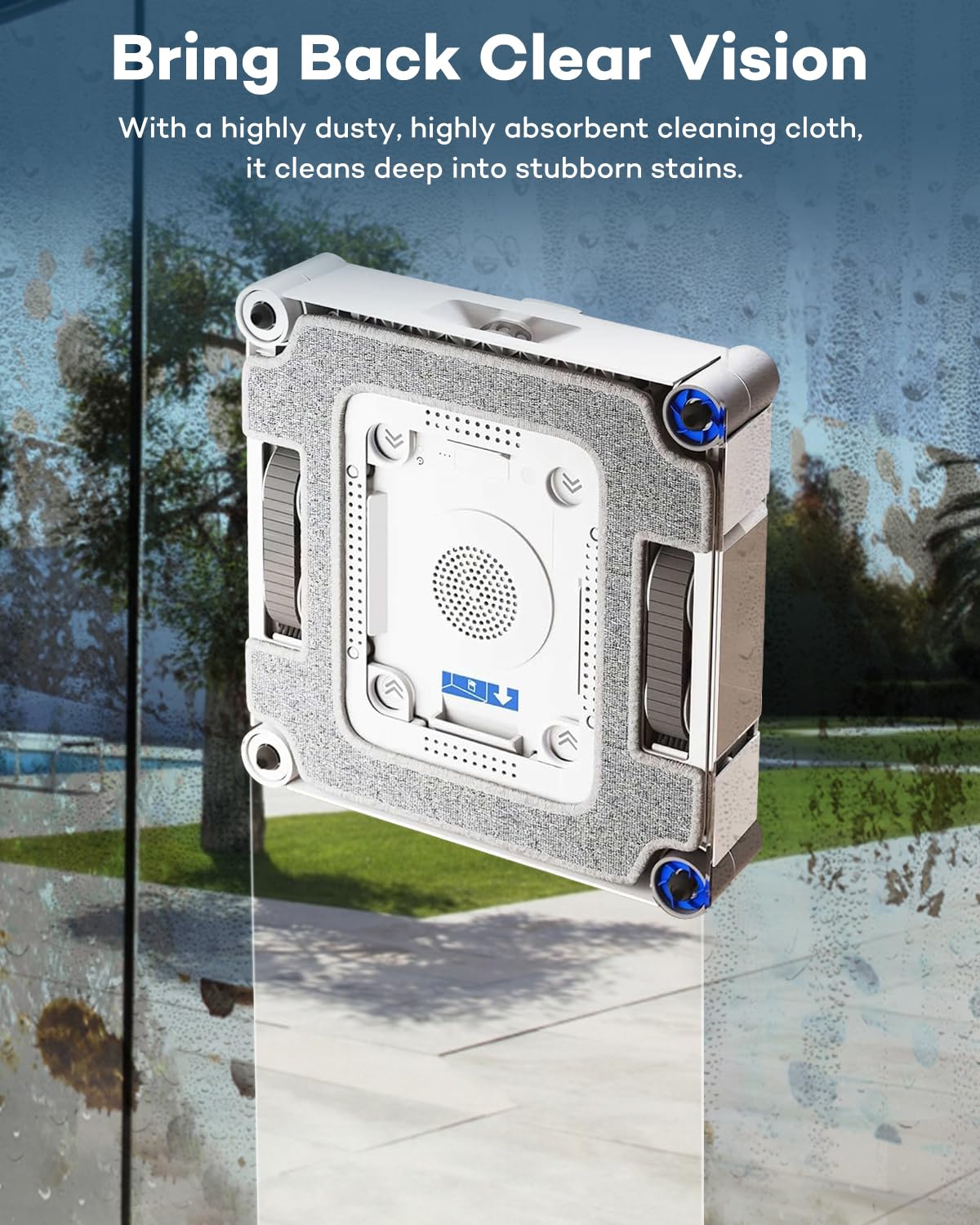 Chuancheng Confezione da 4 panni in microfibra con staffa di supporto per robot per la pulizia dei vetri ECOVACS WINBOT W3 Omni