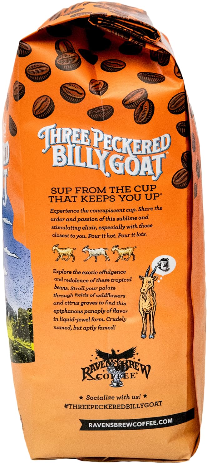 Raven's Brew Coffee High Caffeine Coffee Dark Roast Whole Bean – Three Peckered Billy Goat 2lb - Image 6