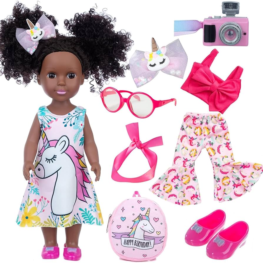 Amazon.com: ZQDOLL Black Doll and Black Baby Doll Clothes