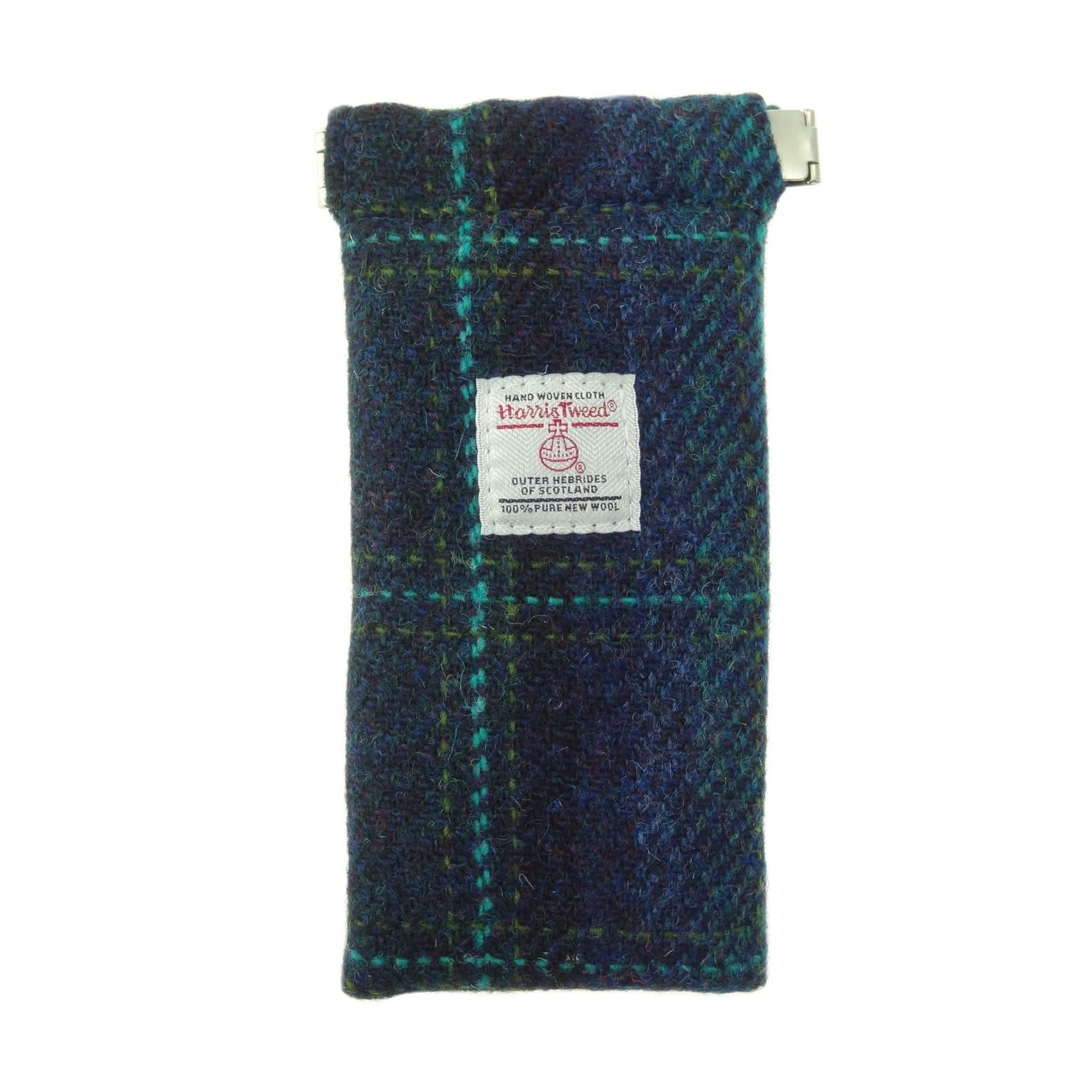 Glen Appin Unisex Colour 119 Blue & Turquoise Overcheck Harris Tweed Glasses Cases (Colour 119 Blue & Turquoise Overcheck)
