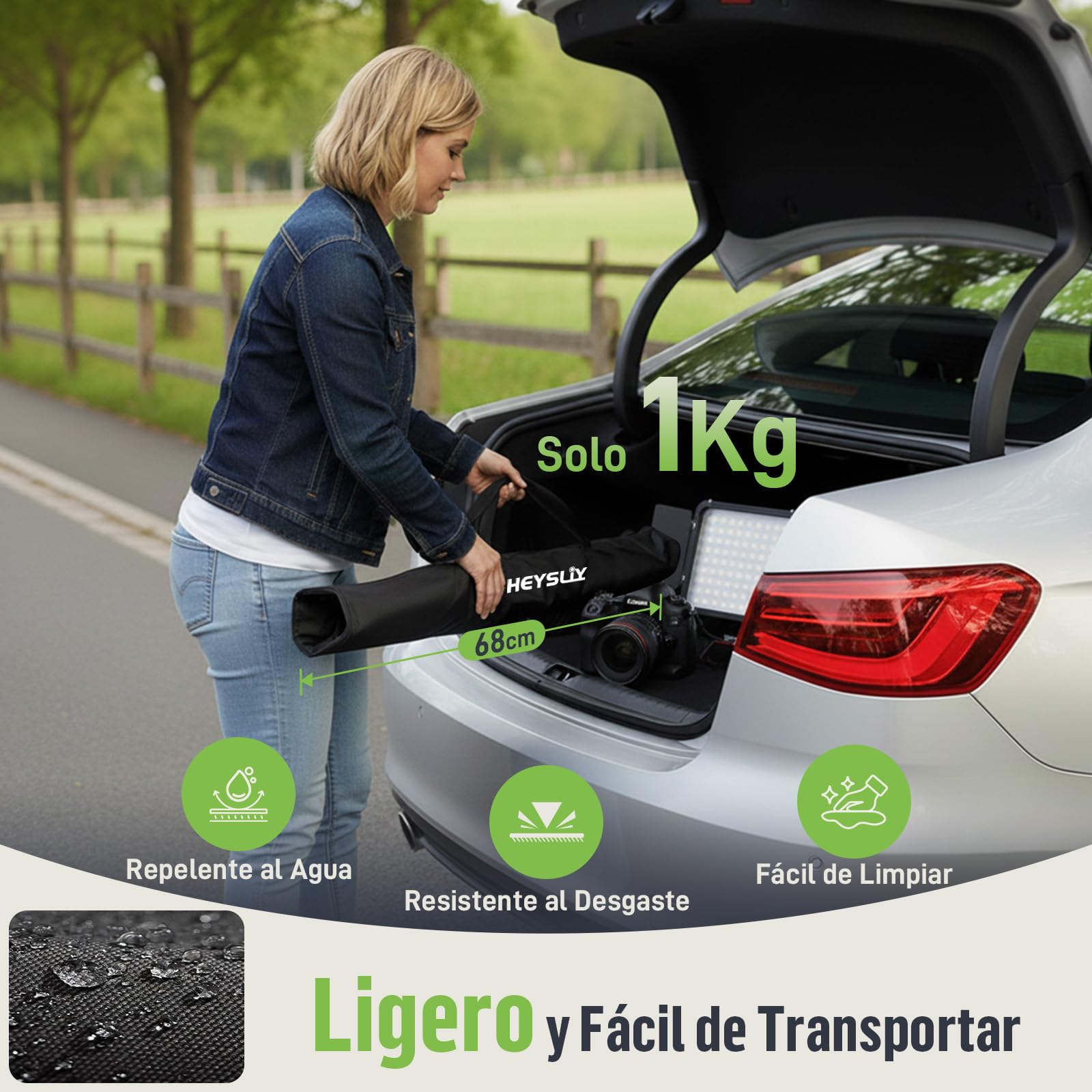Telón de Fondo de Pantalla Verde con Kit de Soporte para Video, Zoom, 6.5 x 6.5 pies, Kit de Pantalla Verde Chromakey portátil con Soporte para transmisión, Juegos