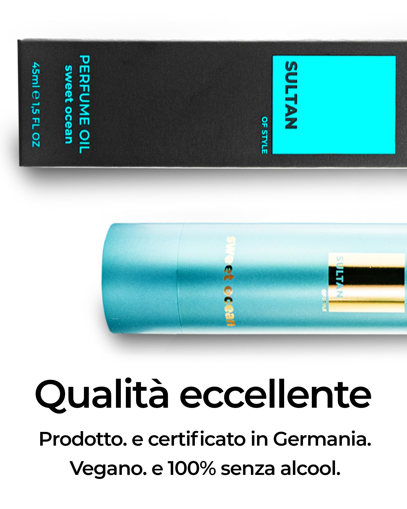Sultan of Style Sweet Ocean Perfume d'olio Uomo I Profumo fresco e dolce I 100% senza alcool I Olio essenziali idratanti I Regalo da uomo I Profumo uomo