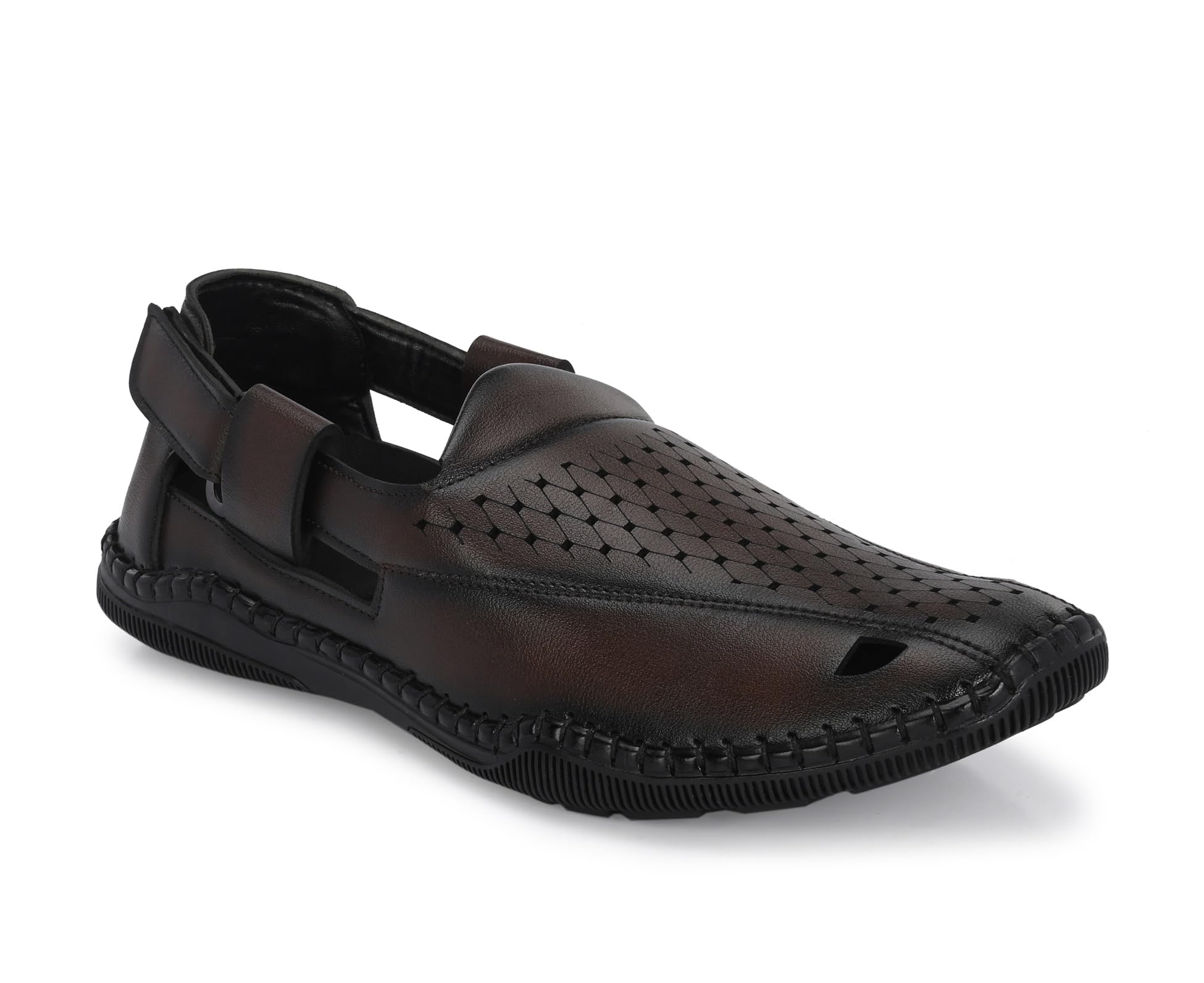 Rising Wolf Mens Ethnic Leather Peshawari Slip On Shoes for Wedding|Party|Occasions|Fashion|Stylish|Outdoor|Lightweight|Shoes with TPR Sole (Brown, 7) (B0CX4X9PP8) Amazon Price History, Amazon Price Tracker