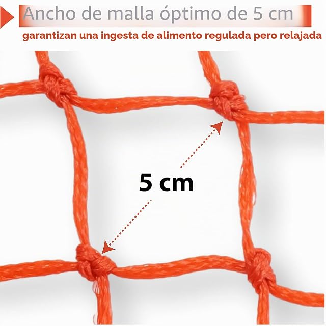 Foto 2 de 7 de Red extra grande para caballos de 5 x 5 cm. Malla de alimentación adaptada a la especie