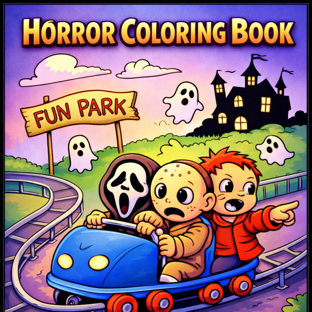 Horror Coloring Book: Kawaii Horror & Spooky Characters | Dark Humor Relaxing Coloring Pages for Adults & Teens