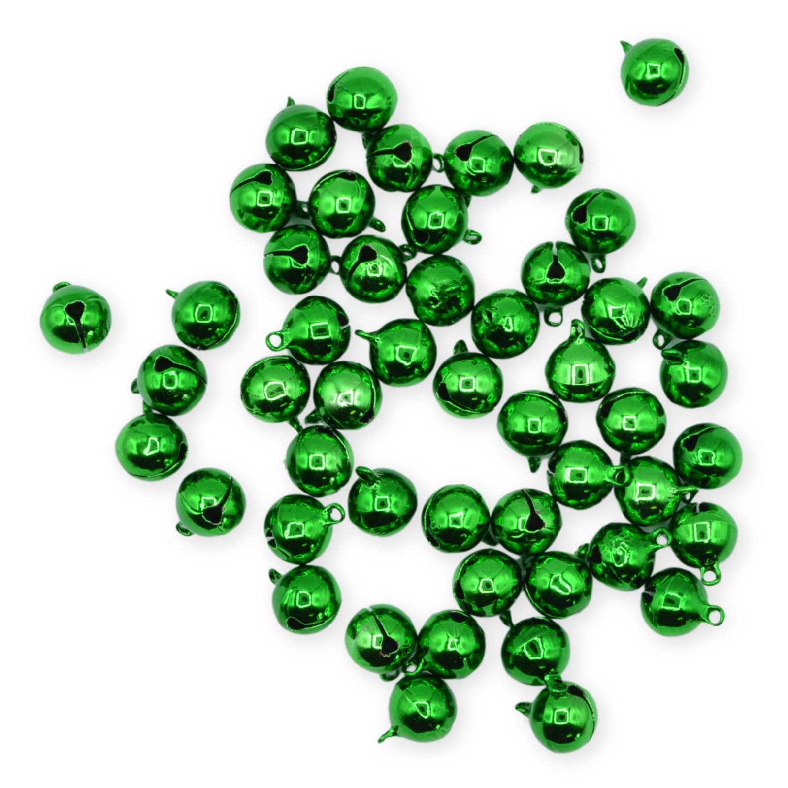 celloexpress 16mm Green Jingle Bells - Mini Christmas Craft DIY Festive Decorations Gift Wrap (Pack of 25) — image 1