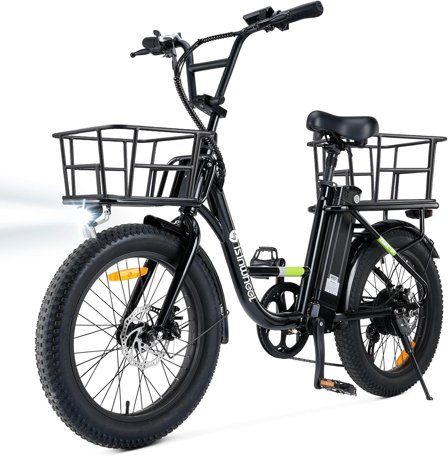 isinwheel U7S Electric Bike for Adult,Peak 1500W Motor 48V 20Ah Battery Up to 20+ MPH & 80 Miles Step-Thru Cargo Ebike,7-Speed All Terrain Fat Tire Front Suspension E-Bike