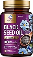 Vista 10 de Aceite de semilla de comino negro, 1000 mg por porción, aceite de semilla negra de Nigella sativa extra fuerte, aceite de semilla negra, piel, salud