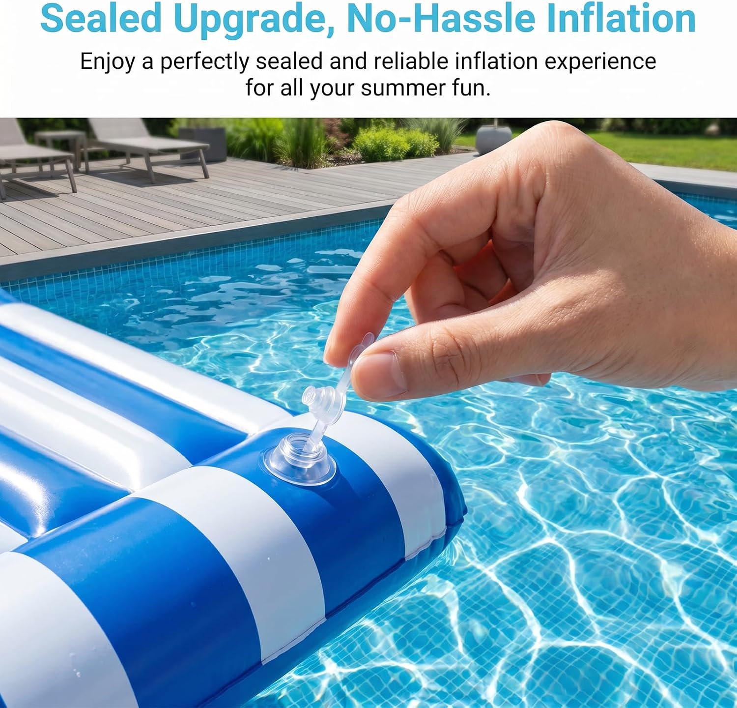 5 Pack Universal Airtight Inflatable Valve Replacement Plugs, Tool-Free Air Bed Valve Lids, Leakproof Sealing Caps for Air Mattress Swim Ring Yacht Float Pool & Beach Inflatable Accessories image 3