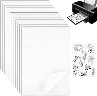 12 PCS A4 (29,7x21cm) Stickvlies Wasserlöslich Selbstklebend, Bedruckbare Stickpapier Wasserlöslich für Drucken Handbemalt Bestickt