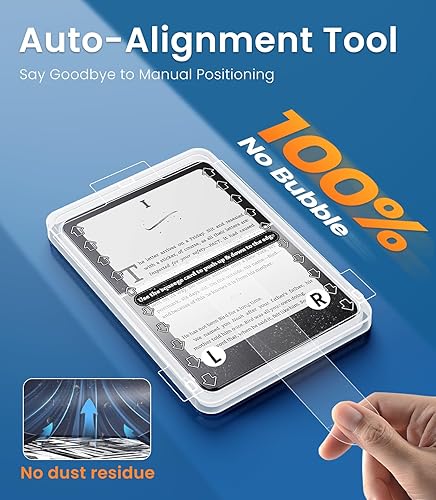 Miniatura 2 de PandaShield Paquete de 2 protectores de pantalla con herramienta de alineación automática para Paperwhite 6 (12ª generación, 7 pulgadas), Colorsoft