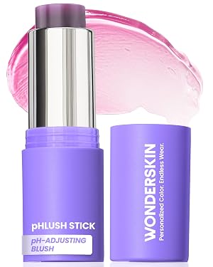 Wonderskin Cream Blush Stick pH-Activated - pHlush Multi-Use Stick Cream Tint for Cheeks and Lips Cooling Nourishing Color-Adjusting