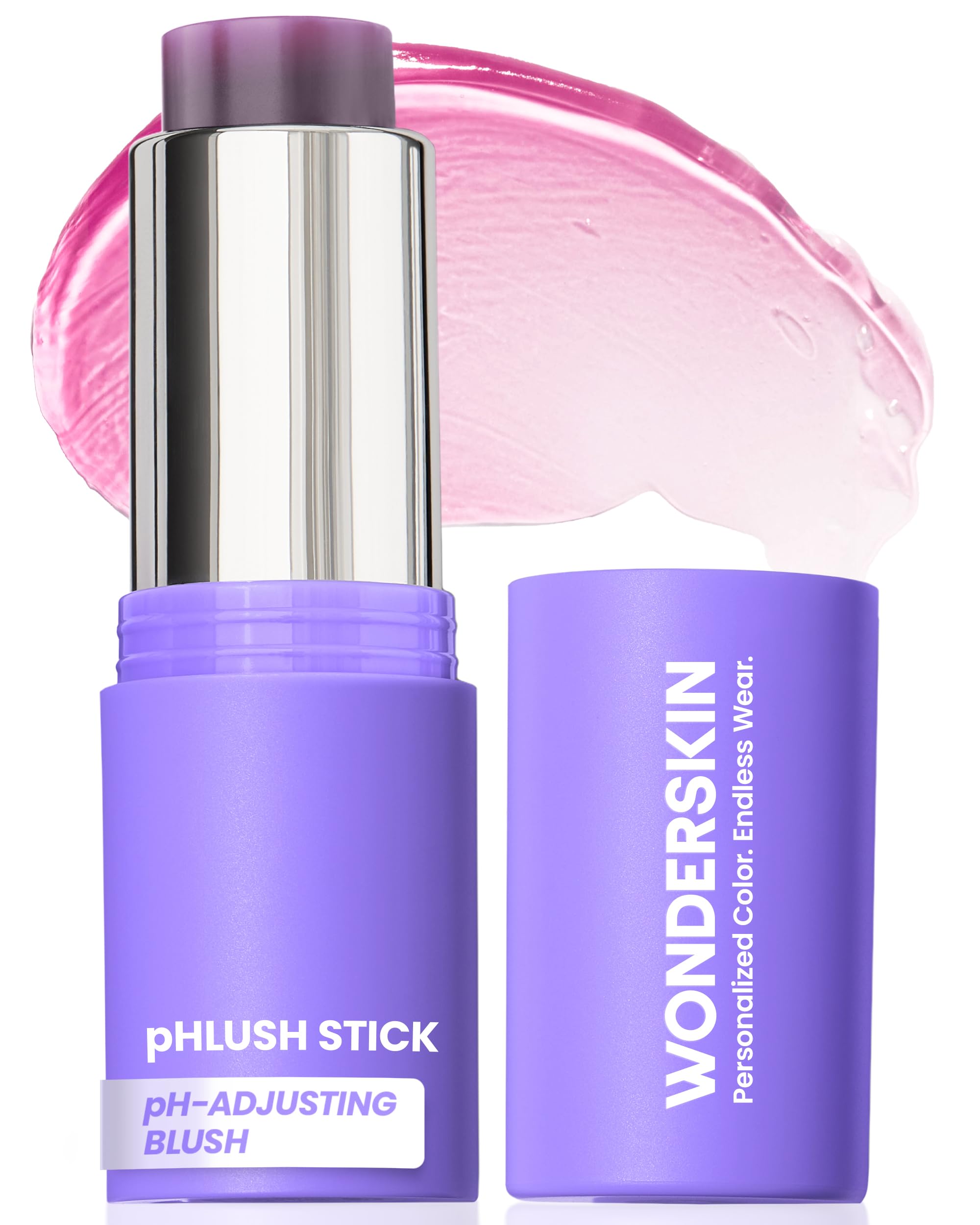 Wonderskin Blush Stick pH-Activated - pHlush Multi-Use Stick, Cream Tint for Cheeks and Lips, Cooling Nourishing Color-Adjusting Makeup