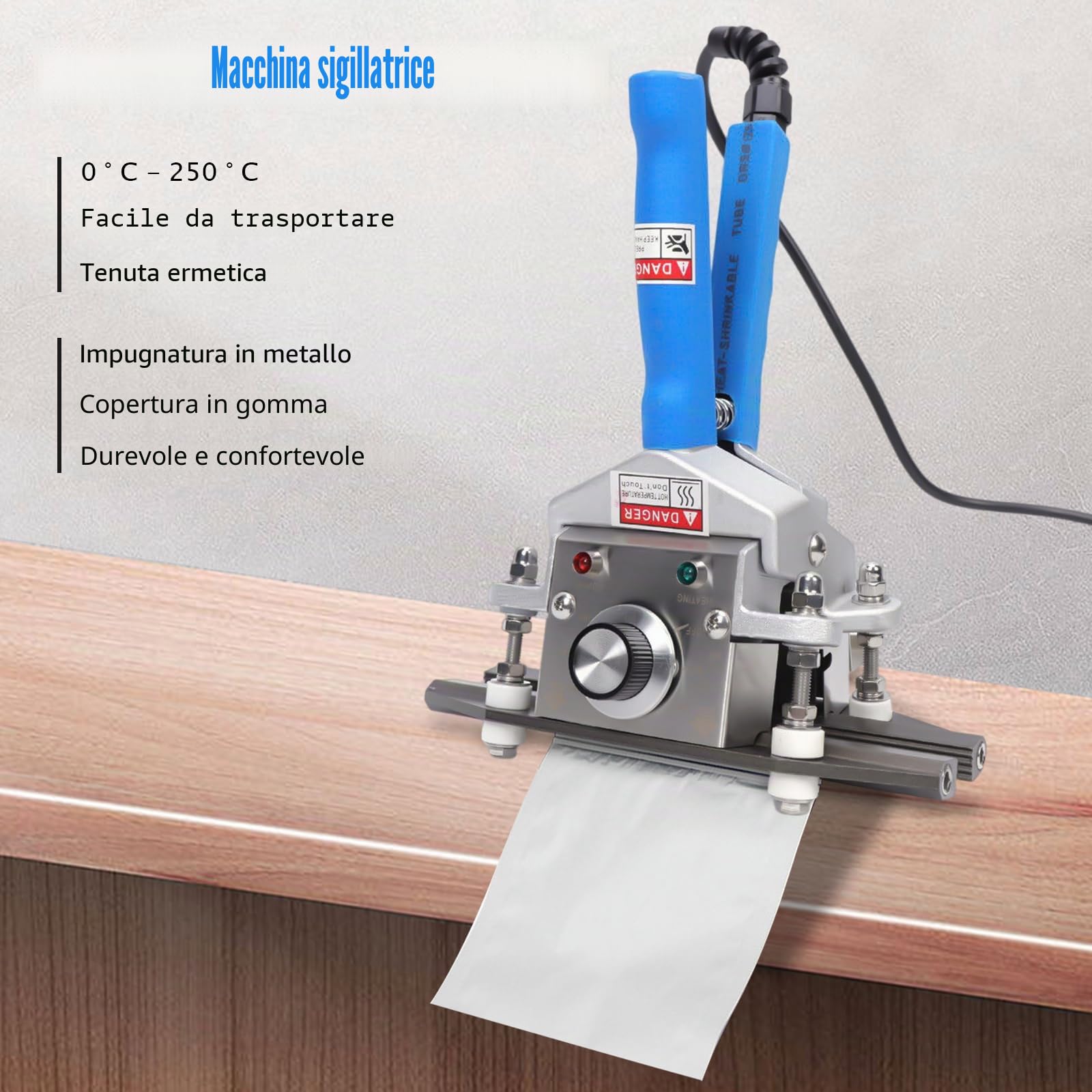 Sigillatrice a caldo professionale a mano | Sigillatore portatile per sacchetti alimentari per uso domestico e commerciale | Ideale per supermercati, caffetterie e negozi | Controllo automatico della
