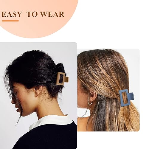 Miniatura 5 de 4 pinzas para el cabello, pinzas de pelo mate de 2 pulgadas para cabello grueso, pinzas cuadradas de color netural para cabello grueso, pinzas para