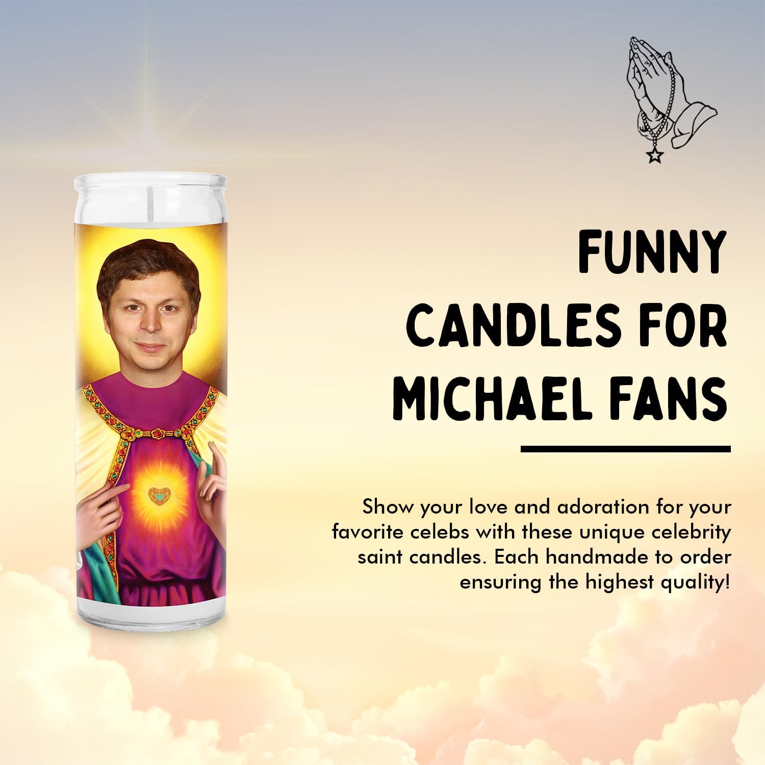 Michael Cera Celebrity Glass Jar Candle – Unscented Handmade Soy Wax Votive Candle – Unique Gift for TV Show Fans & Movie Lovers – Home Decor Collectible for Living Room & Office