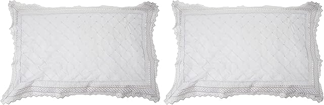 Portfolio Balmoral Broderie Anglaise Pillowcase Pair, Silver, 50x75cm