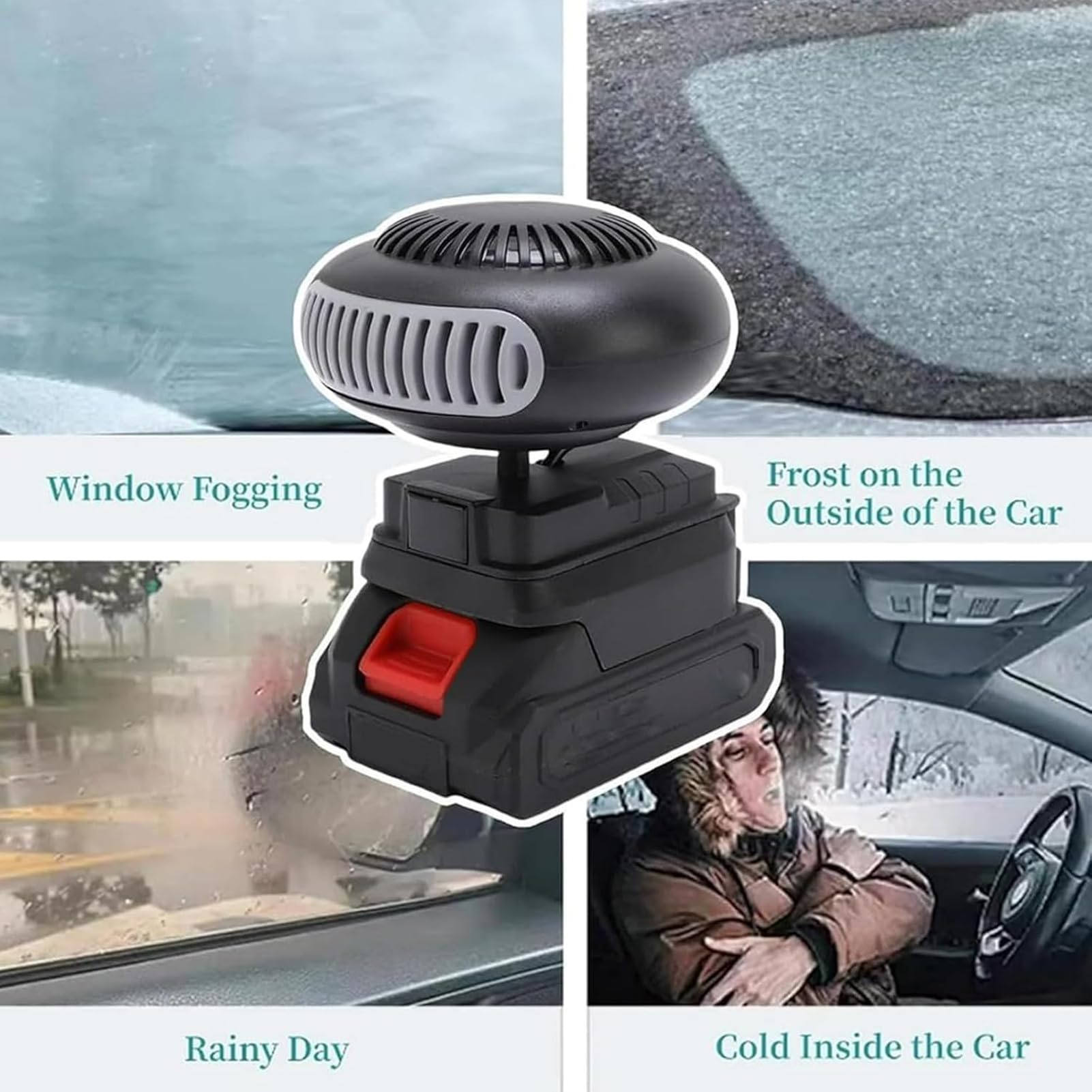 Calentadores De Coche Para Vehículo Calentador Eléctrico Ajustable De 360 | Calentador De Automóvil para Interior Exterior Aparcamiento Camping Conducción Invernal y