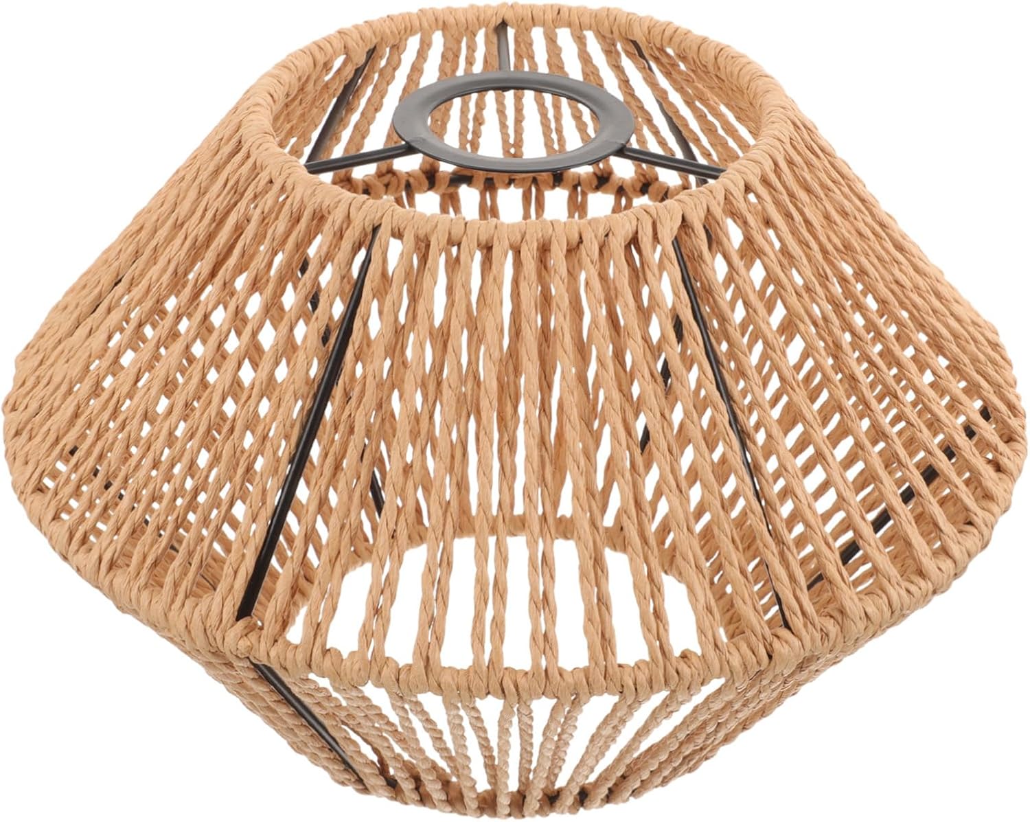 Homoyoyo Rustic Woven Rattan Pendant Lamp Shade Handcrafted Decorative Lantern Style Lampshade for Home Restaurant and Hotel Use Lightweight and Easy to Install