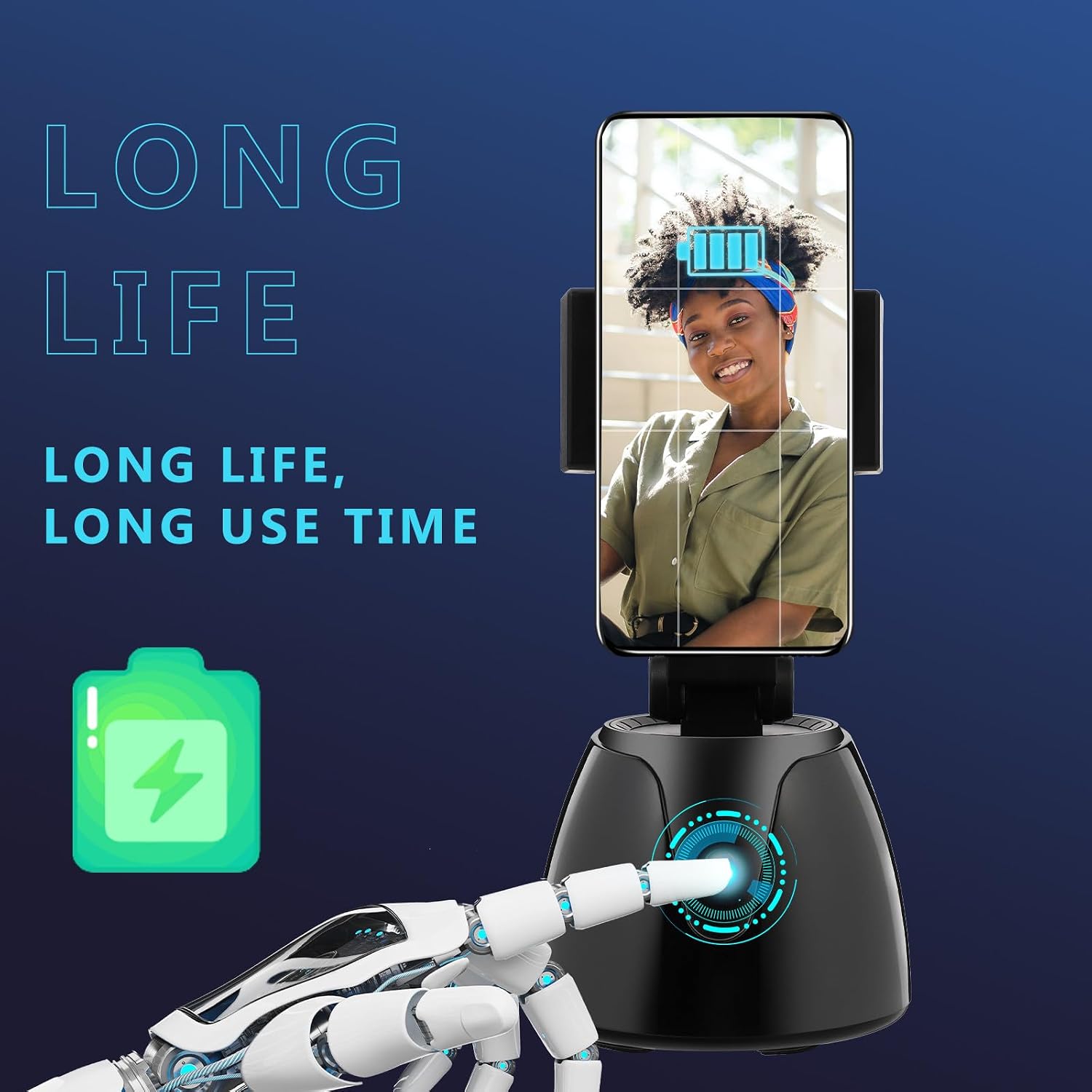CHILDWEET Following Gimbal Face Recognition Phone Stand with 360° Rotation for Vlogging and Live Streaming, Intelligent Tracking Stabilizer Compatible with Smartphones, Battery Not Included