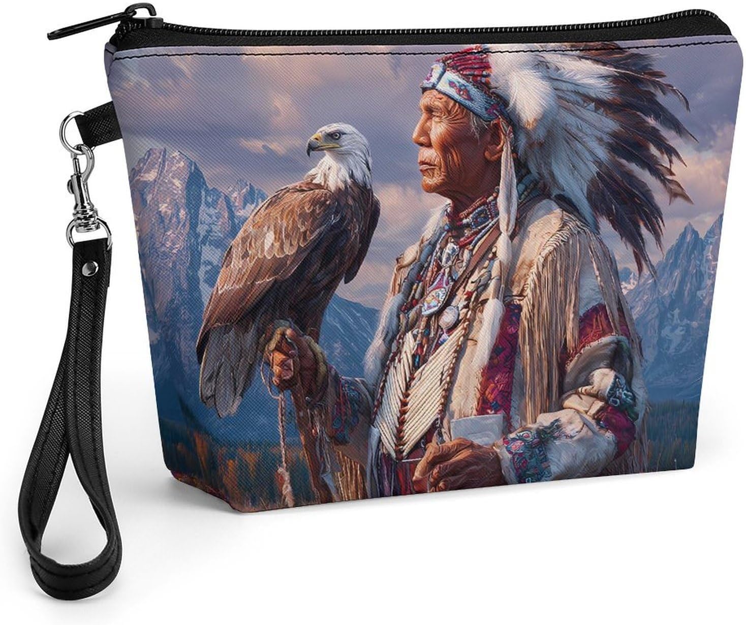 Native Indian Chief Women's Makeup Bag for Purse