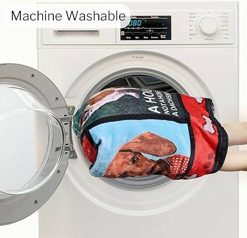 Miniatura 7 de RosieLily - Manta con estampado de perros salchicha para humanos, para adultos y niños, para sofá y dormitorio, mullida y cálida, (1,3 m de ancho x