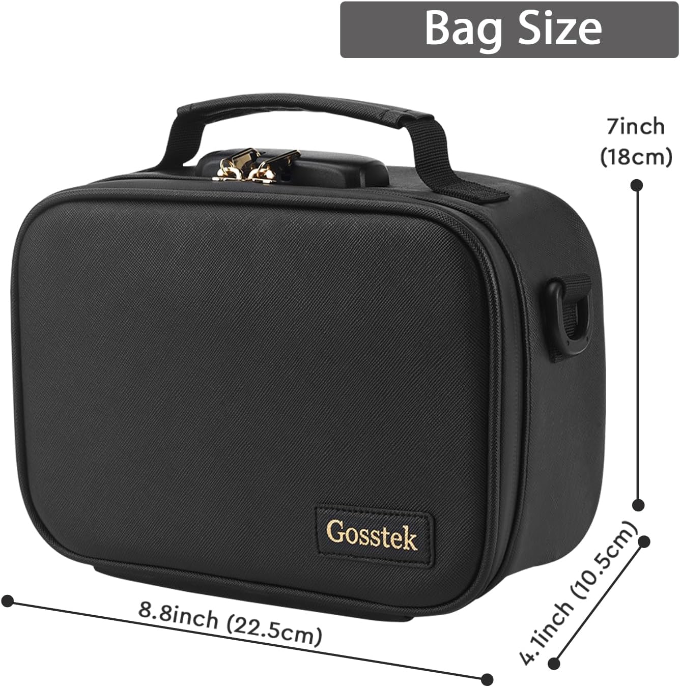 PU Leather Storage Bag with Combination Lock, Premium Multi-Use Organizers Box Case, Durable Container Box for Home and Travel (Black)