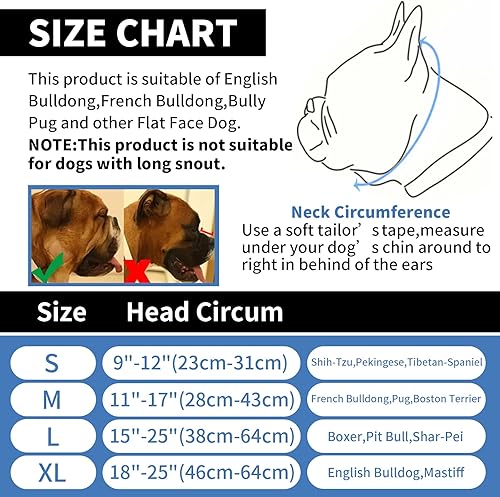 Miniatura 4 de Bozal corto para perro, bozal de bulldog ajustable, máscara de malla transpirable para perros para morder, masticar, ladrar, entrenamiento, lamer y