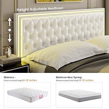 Fellows!(Q)「Q.E.D.」 Amazon.com: Keyluv King Upholstered LED Bed Frame with 4