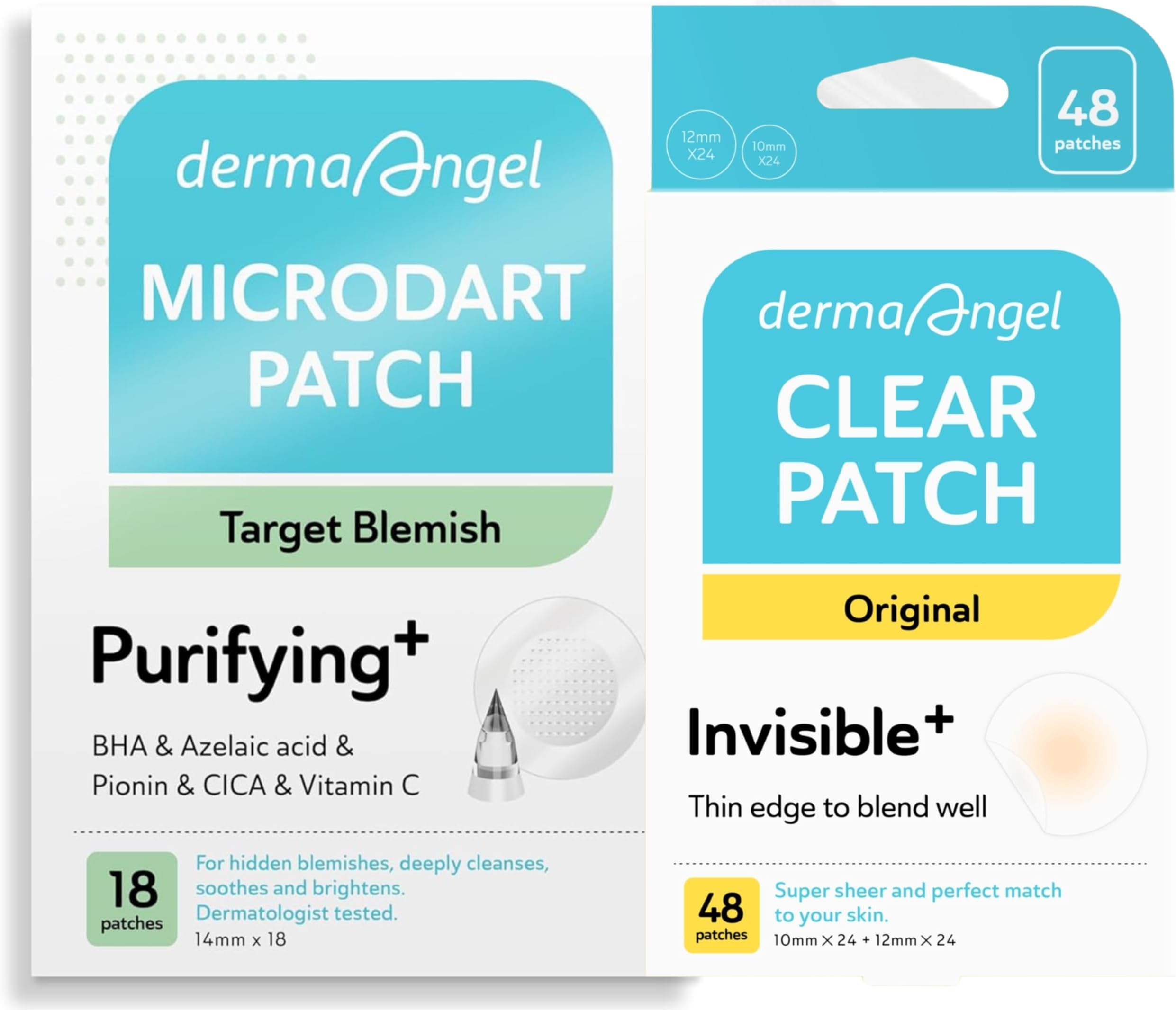 Microdart Deep Pimple Patch plus Surface Cystic Acne Patch for Early Stage and Whitehead Support