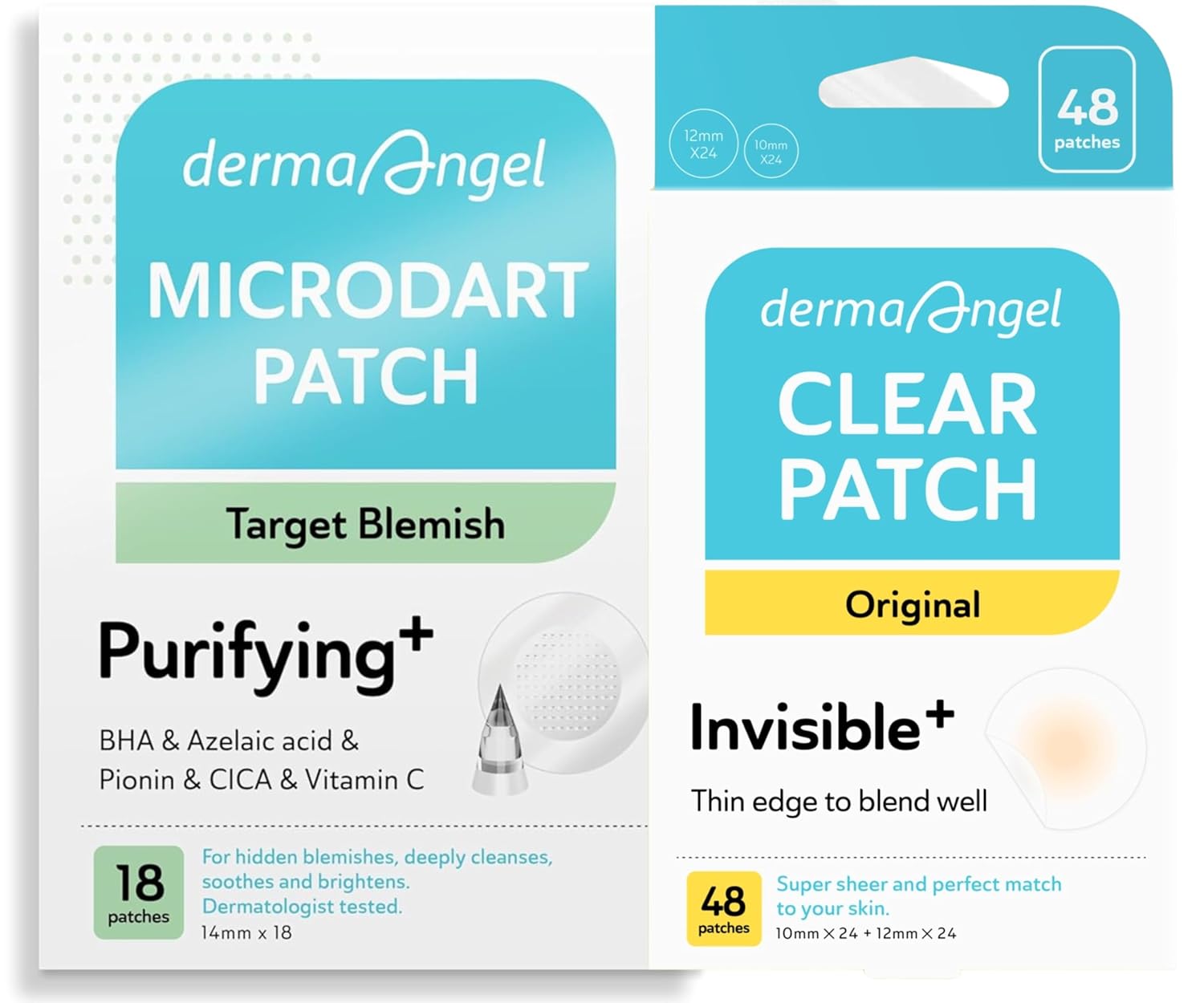 Microdart Deep Pimple Patch plus Surface Cystic Acne Patch for Early Stage and Whitehead Support