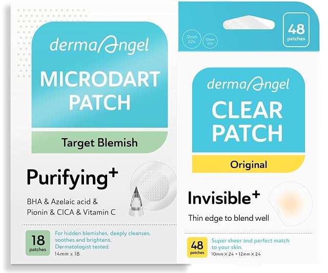 Microdart Deep Pimple Patch plus Surface Cystic Acne Patch for Early Stage and Whitehead Support