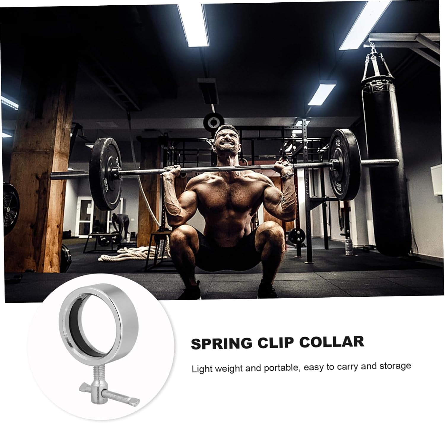 Generic Spring Clip Barbell Collars Weight Bar Clamps for Secure Fixation Easy Installation Compact Design for Gym Use Durable and Convenient Exercise Accessory Silver