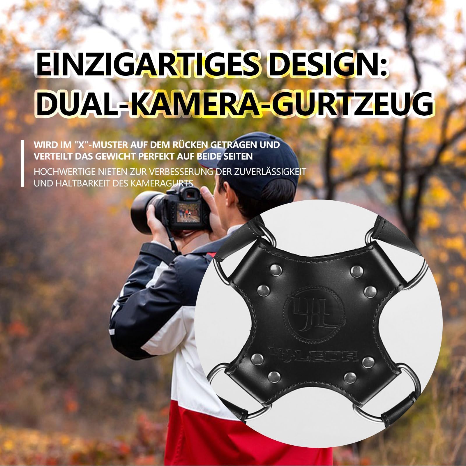 Sangle d'appareil photo, sangle de sac à dos en cuir pour photographes,sangle d'appareil photo double pour hommes et femmes,sangle d'appareil photo DSLR/SLR,libération rapide,petite taille