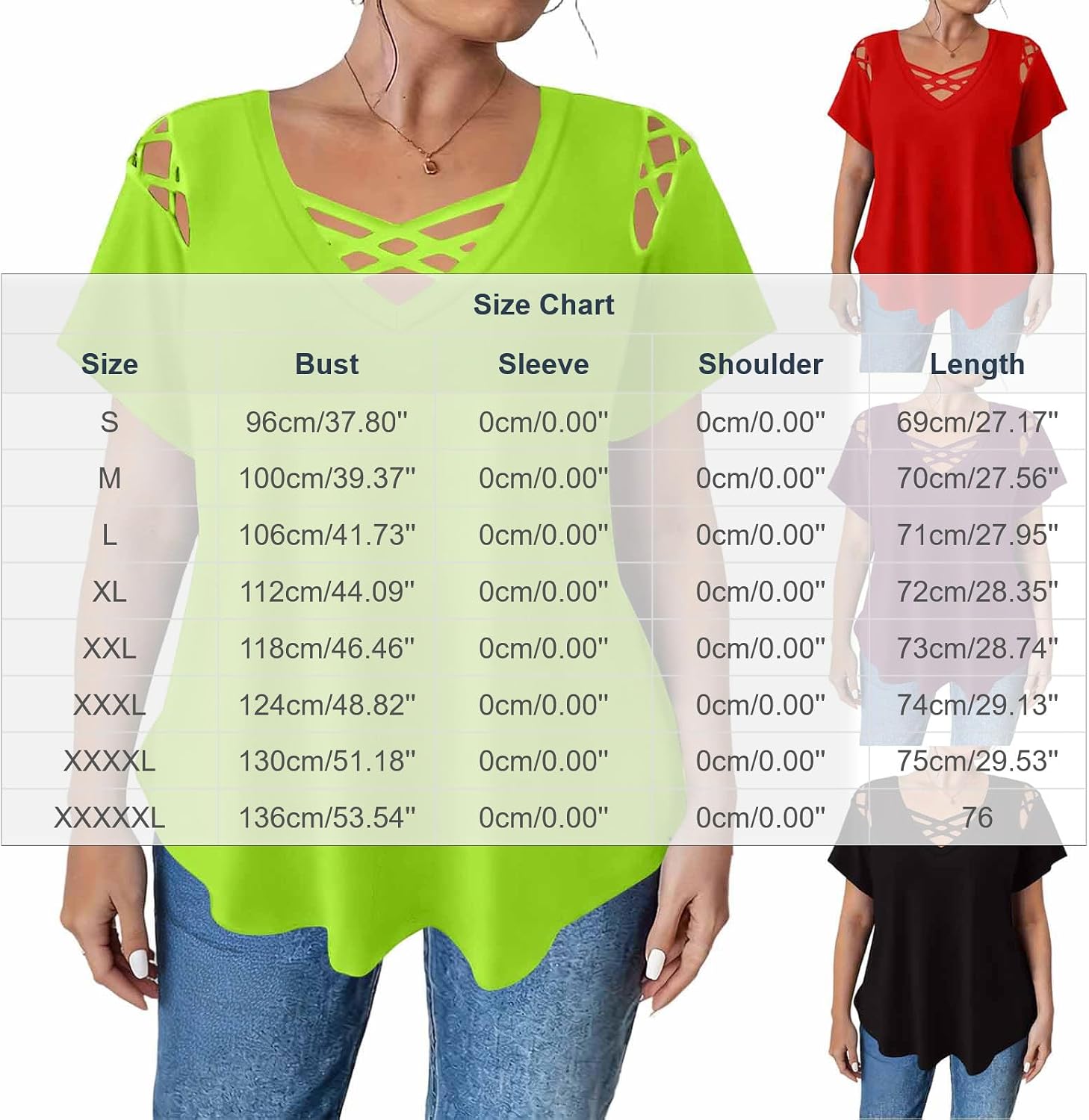 Women Plus Size Criss Cross Shirts V Neck Cutout Short Sleeve Dressy Top Loose Fit Casual Solid Color Comfy Blouse