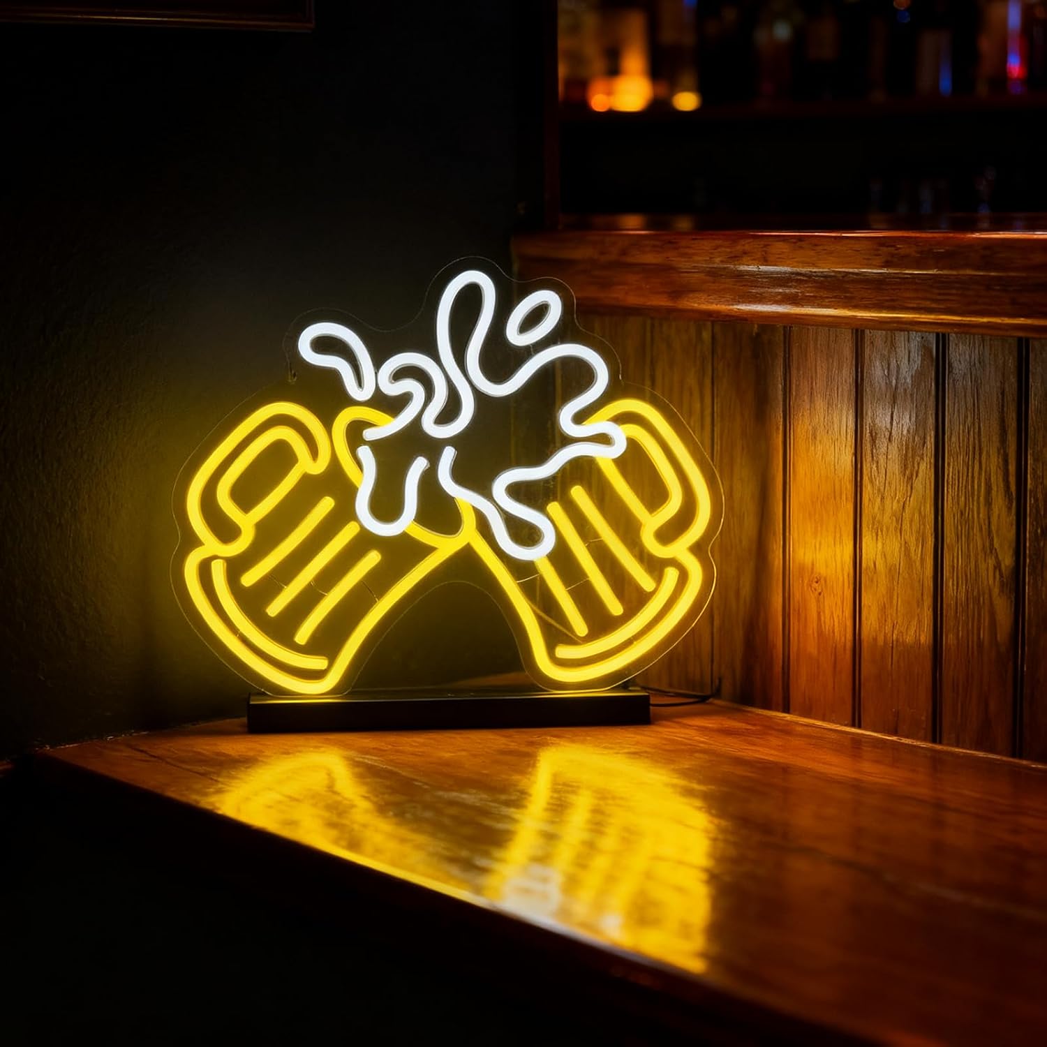 Cheers Beer Neon Sign for Home Bar Pub Man Cave Wall Decor USB Powered image 2