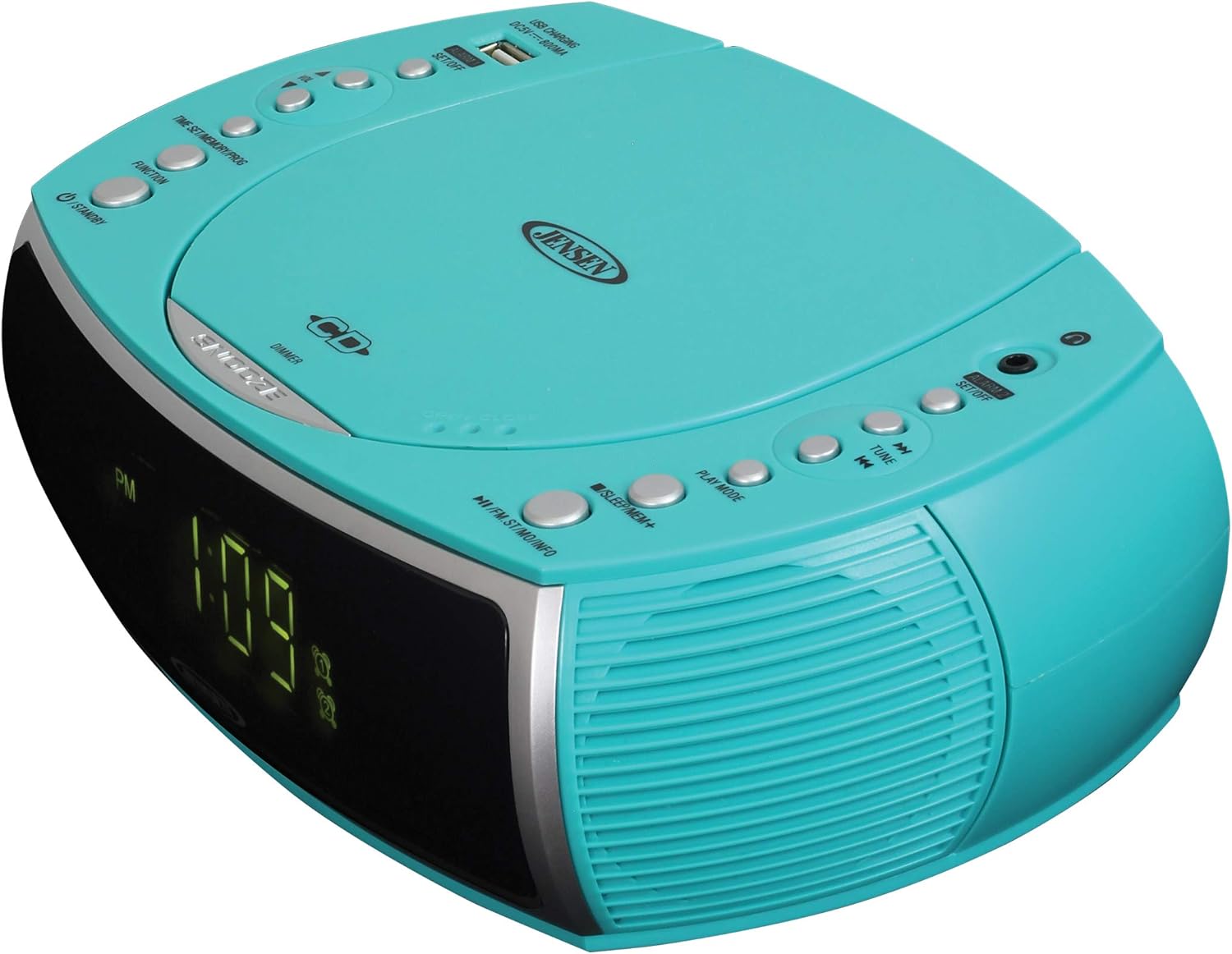Prоmо Dіѕсоunt Uр Tо 70% оƒƒ Jensen Turquoise Modern Home CD Tabletop Stereo Clock Digital AM/FM Radio CD Player Dual Alarm Clock Stereo CD Top-Loading Disc Player | USB Charging Port DV 5V 800mA | Headphone Jack | 0.9 Display Bеѕt Dеаl 🛒 Jensen Turquoise Modern Home CD Tabletop Stereo Clock Digital AM/FM Radio CD Player Dual Alarm Clock Stereo CD Top-Loading Disc Player | USB Charging Port DV 5V 800mA | Headphone Jack | 0.9 Display