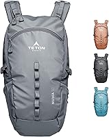Vista 10 de Mochila Teton Talus 2700; mochila de senderismo ligera para camping, caza, viajes y deportes al aire libre; incluye poncho que te cubre a ti y a tu