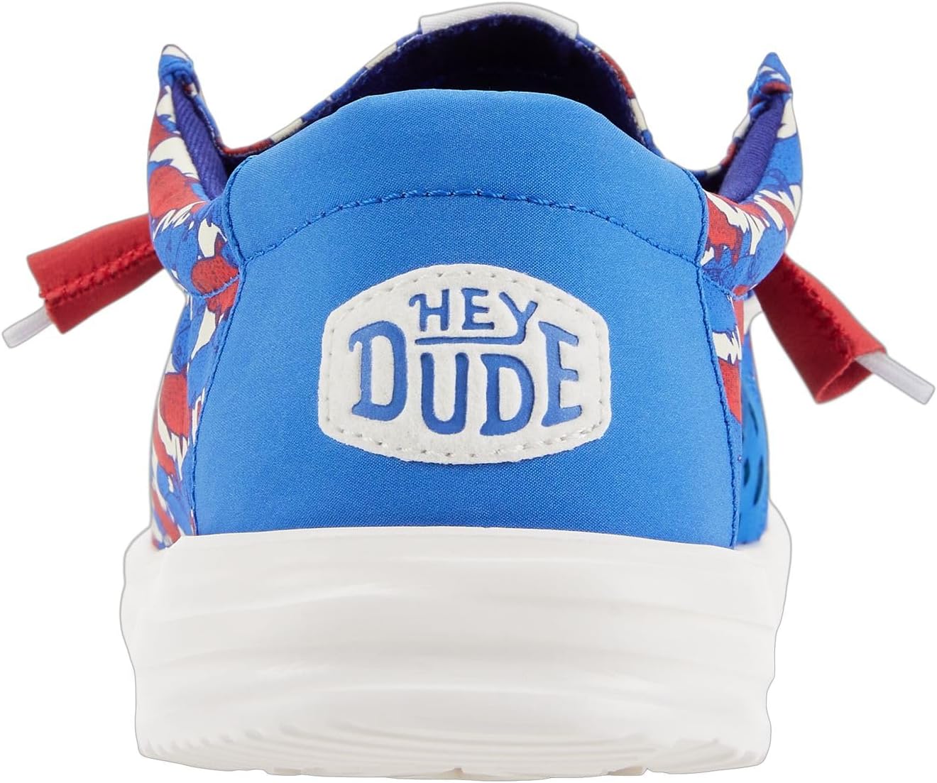 HEYDUDE Wally H2O Fish Camo - White/Blue/Red - Image 5
