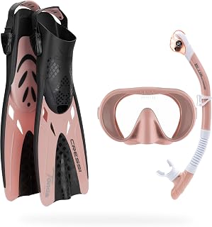 Cressi Explorer Snorkel Set - Ligero y Fácil de Usar - Máscara, Snorkel y Aletas Tonga - Diseñado en Italia por Cressi