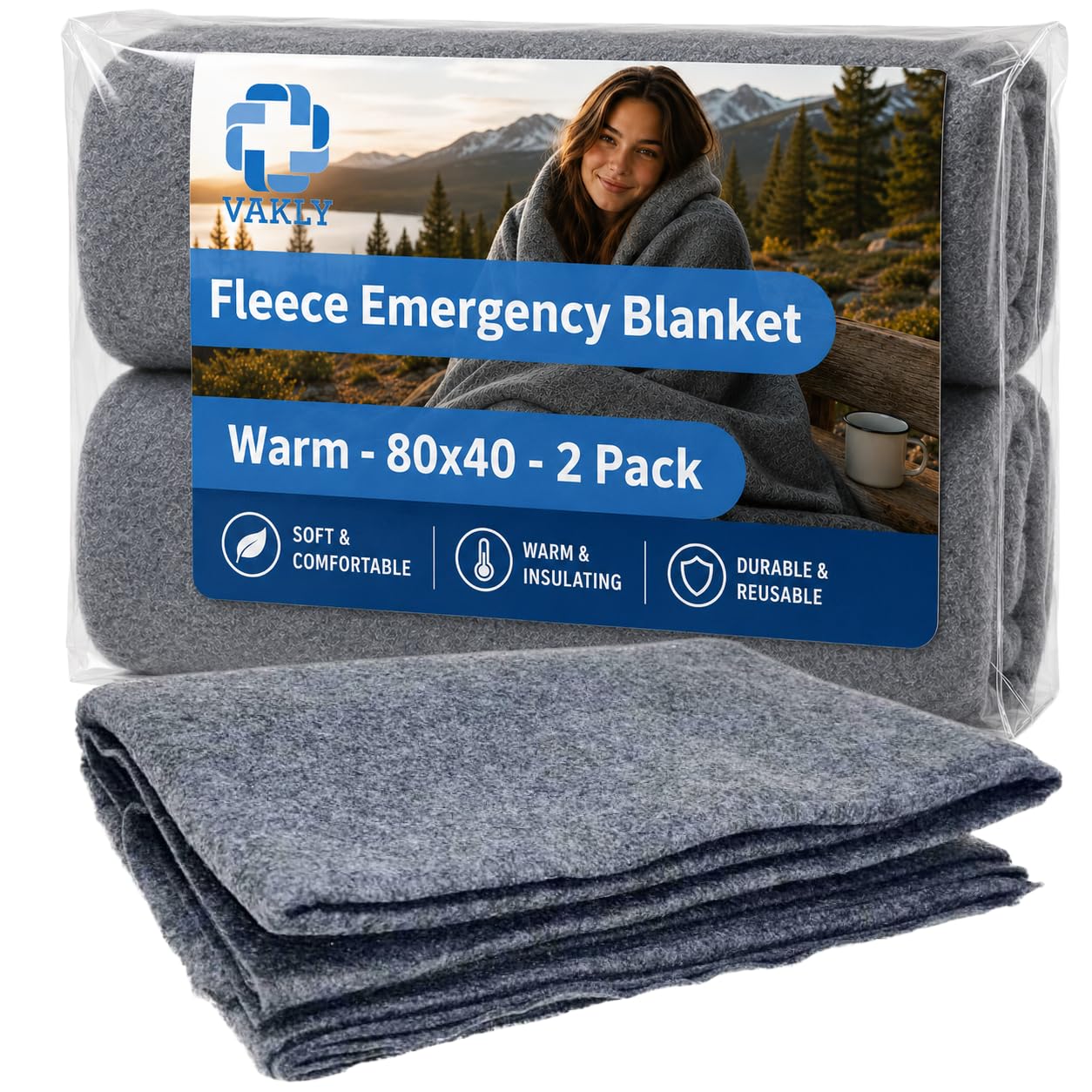 Amazon.com: Vakly Emergency Throw Blanket 80 x 40 in (2 Pack