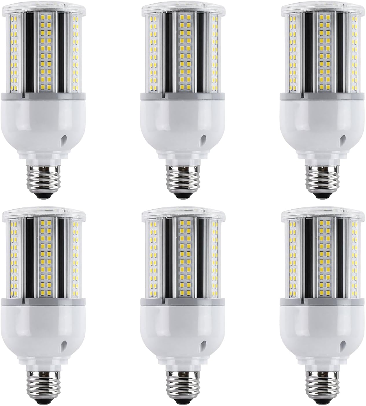 lawind 6pcs 25W LED Corn Light Bulb, 100-200 watt Equivalent E26 Corn Lamp, 3200 Lumens 5000K for Indoor Outdoor barn Workshop Warehouse Factory Backyard Street Stadium Track Retrofit