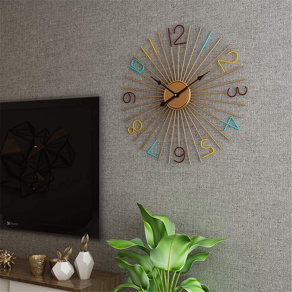 Orologio da Parete Moderno, Orologio da Parete Semplice in Metallo Alimentato A Batteria, Silenzioso, per Ufficio, Soggiorno, Arte Moderna, Decorazione per La Casa, Orolo,